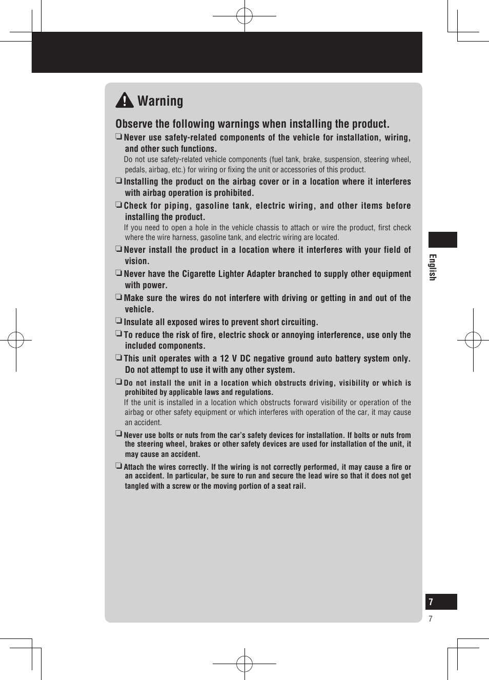 Safety information, Warning | Panasonic CNGP50N User Manual | Page 7 / 336