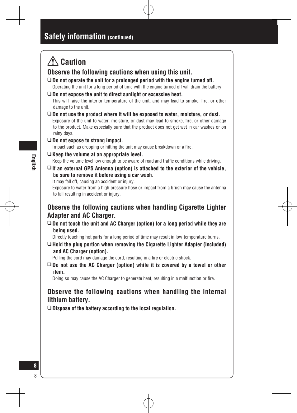 Safety information, Caution | Panasonic CNGP50N User Manual | Page 8 / 336