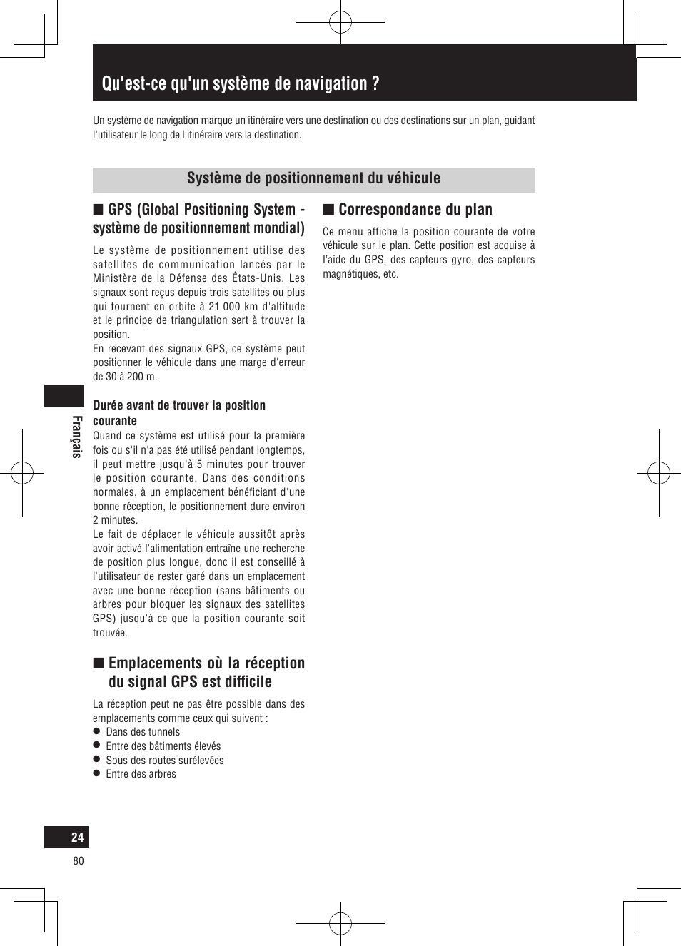 Qu'est-ce qu'un système de navigation, Ncorrespondance du plan | Panasonic CNGP50N User Manual | Page 80 / 336