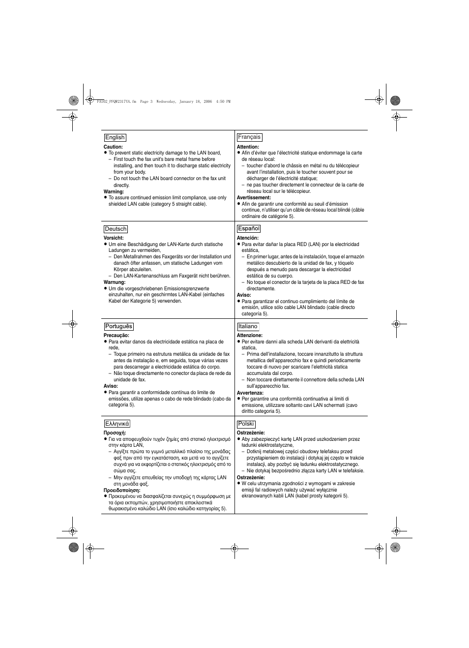 Panasonic KXFA102 User Manual | Page 3 / 4
