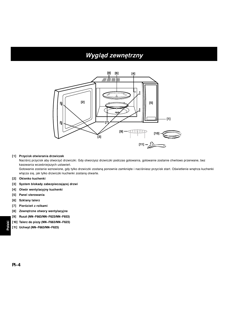 Wygląd zewnętrzny, Pl-4 | Panasonic NNF663 User Manual | Page 140 / 175