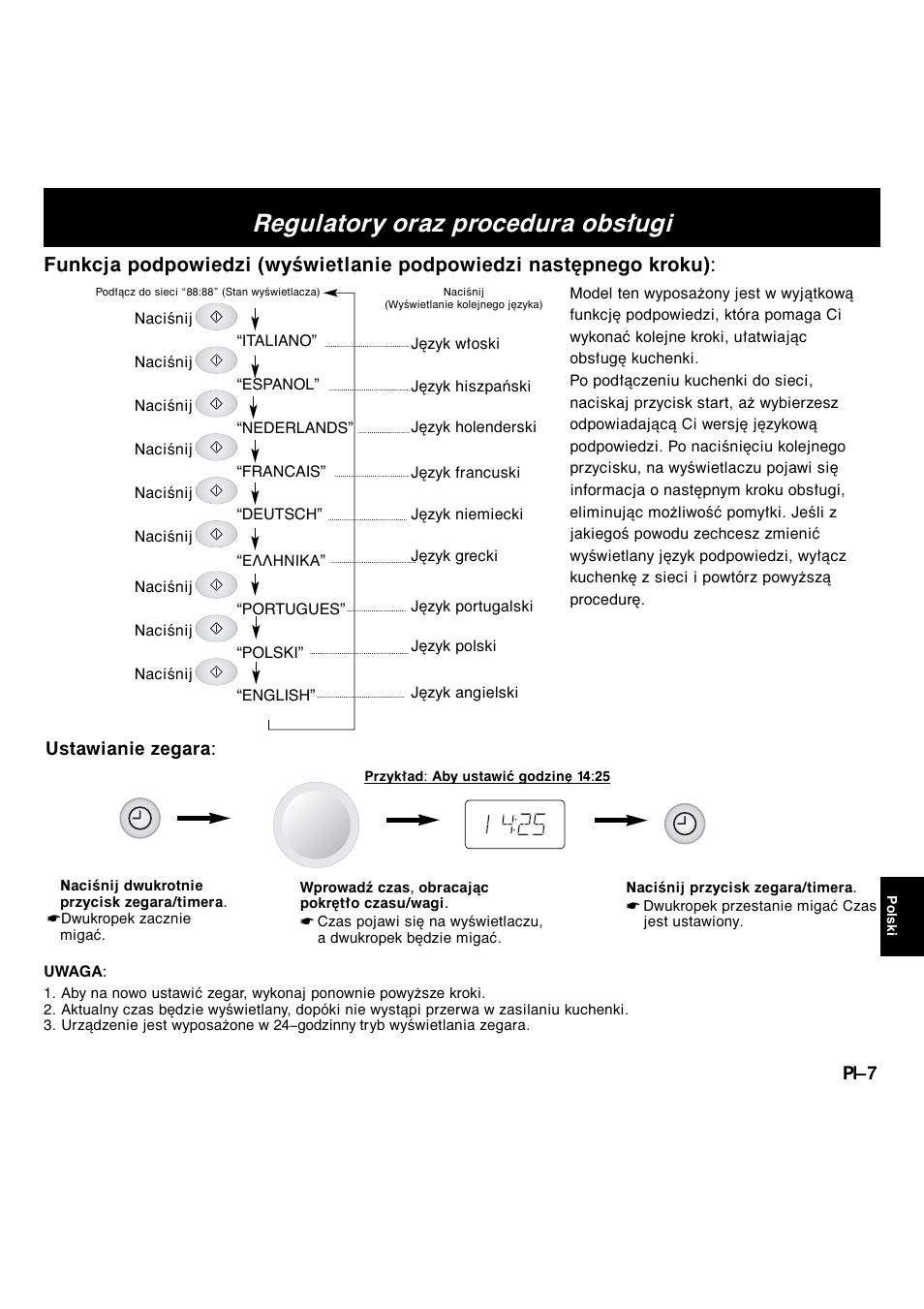 Regulatory oraz procedura obsługi | Panasonic NNF663 User Manual | Page 143 / 175