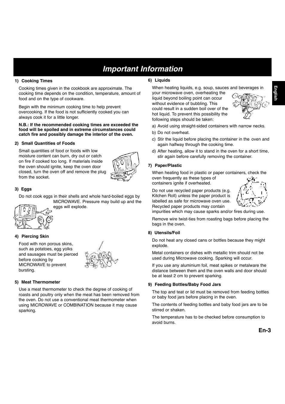 Important information, En-3 | Panasonic NNF663 User Manual | Page 5 / 175