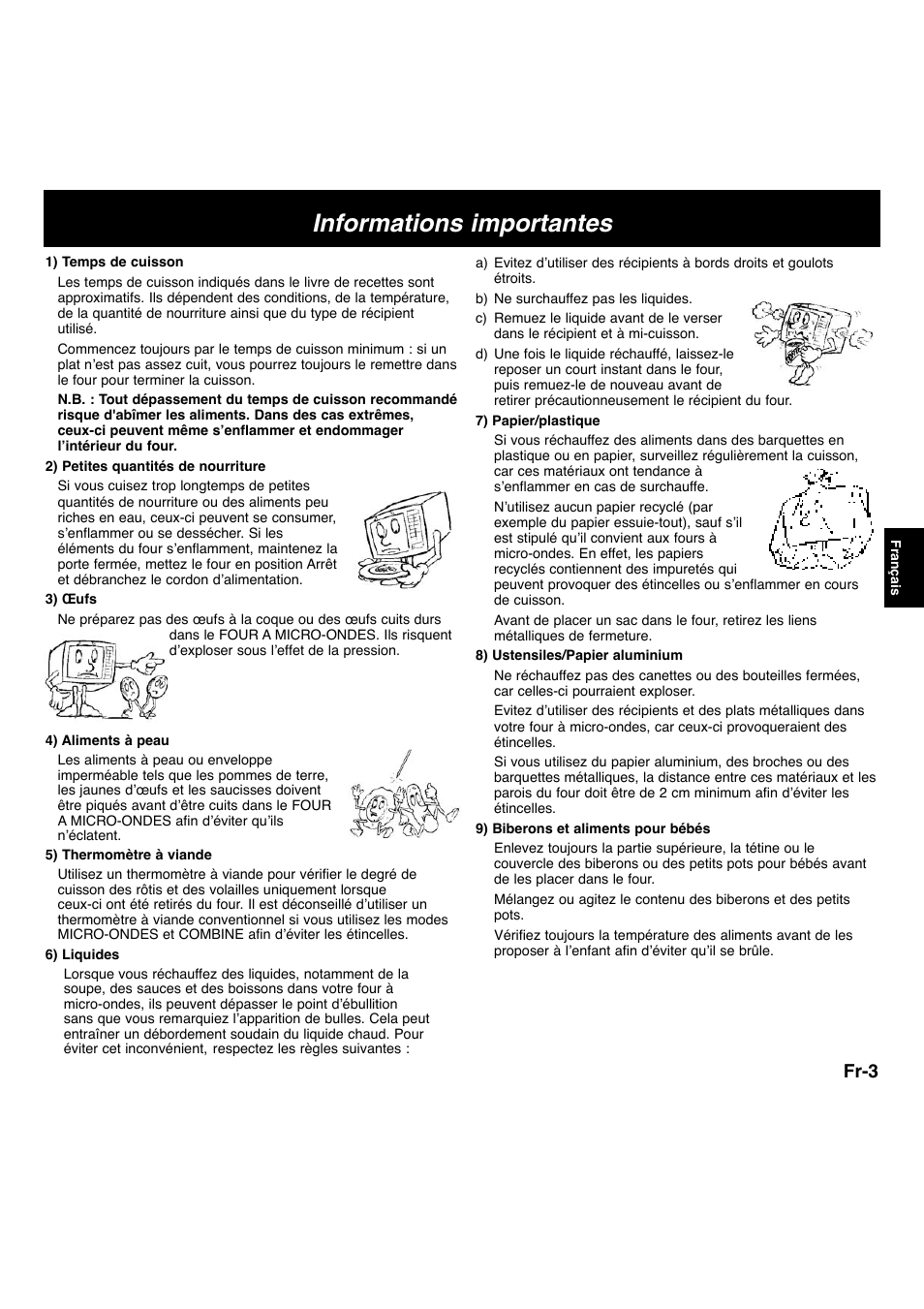 Informations importantes, Fr-3 | Panasonic NNF663 User Manual | Page 63 / 175