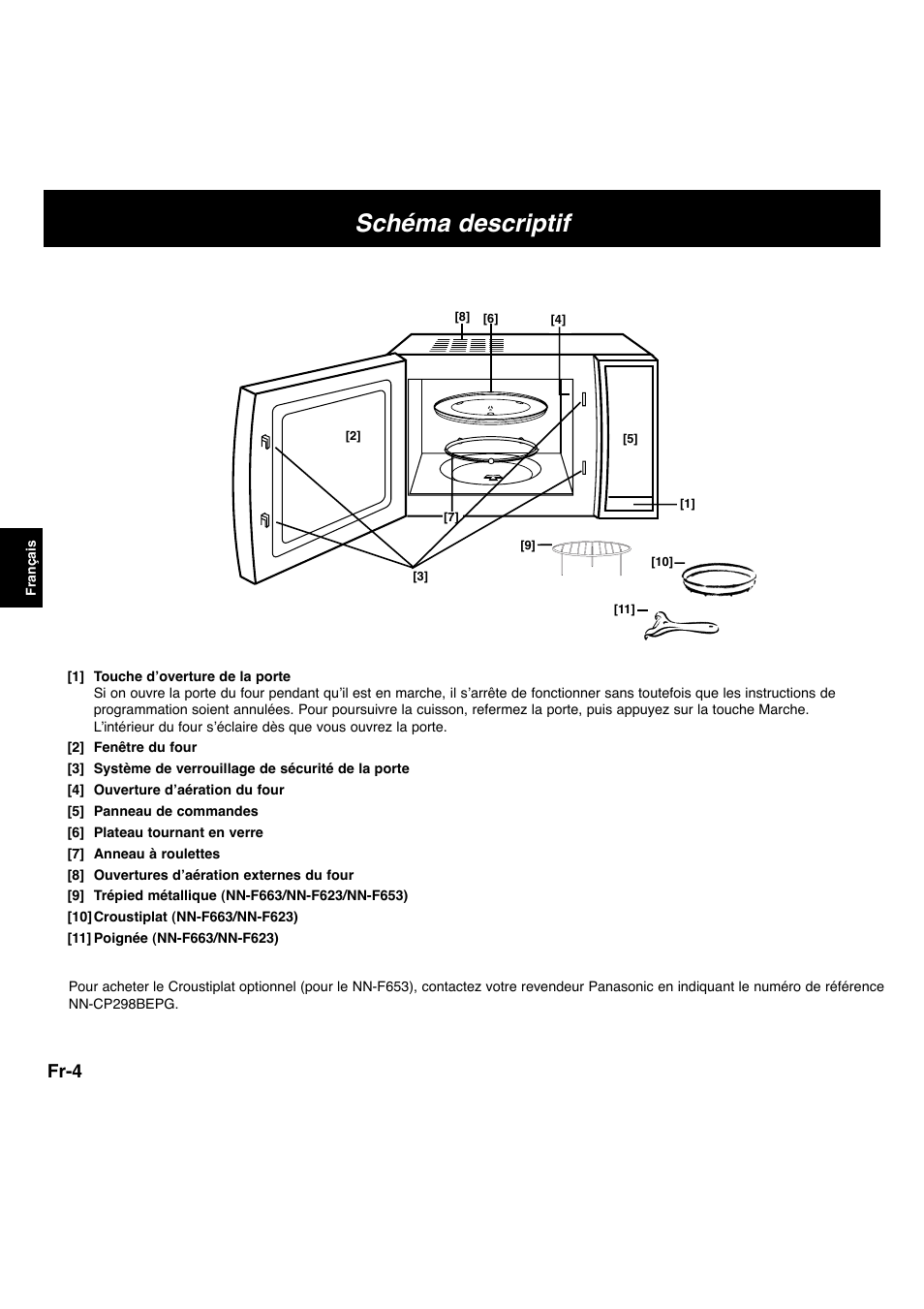 Schéma descriptif, Fr-4 | Panasonic NNF663 User Manual | Page 64 / 175