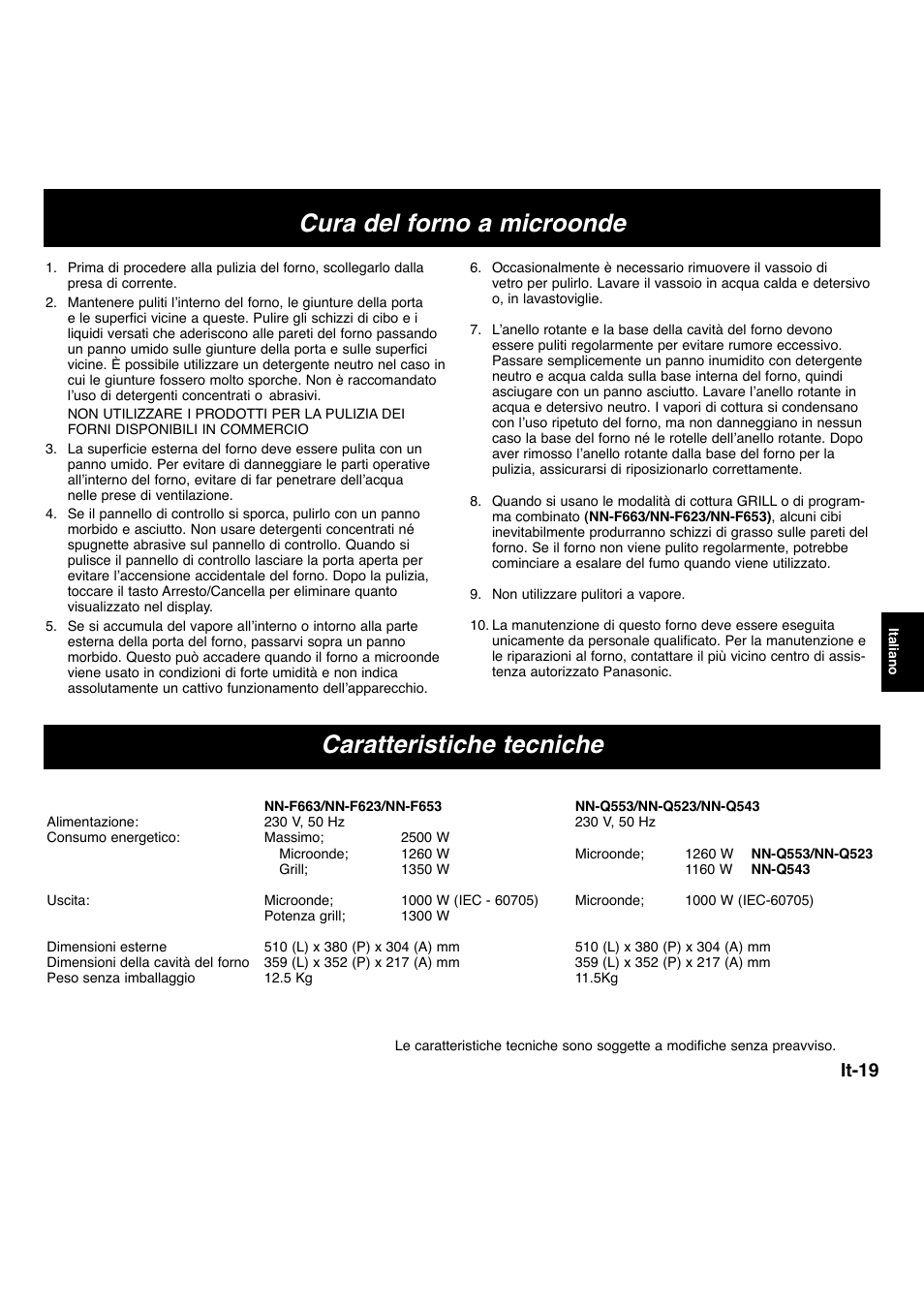 It-19 | Panasonic NNF663 User Manual | Page 98 / 175