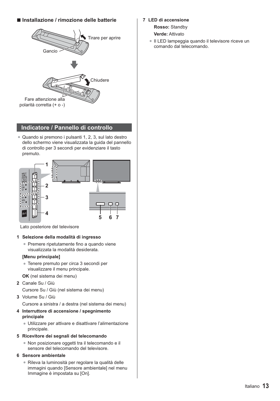 Indicatore / pannello di controllo | Panasonic TX24AS500E User Manual | Page 53 / 80