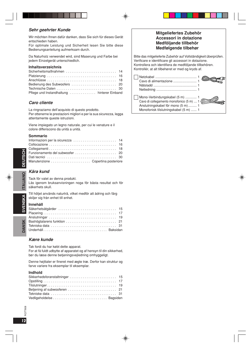 Panasonic SBWA800 User Manual | Page 12 / 32