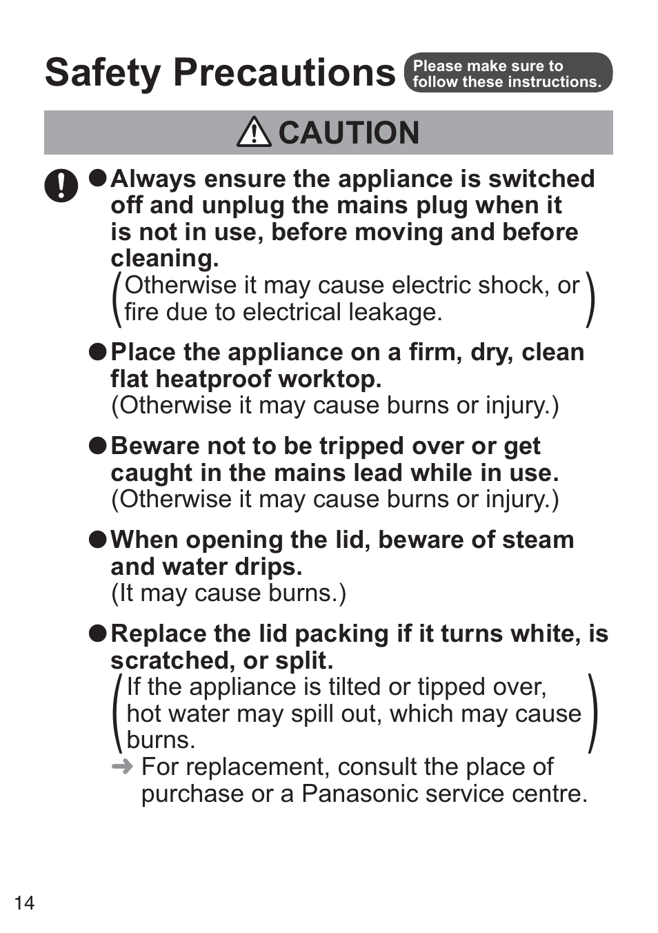 Safety precautions | Panasonic NCZK1VXE User Manual | Page 14 / 128
