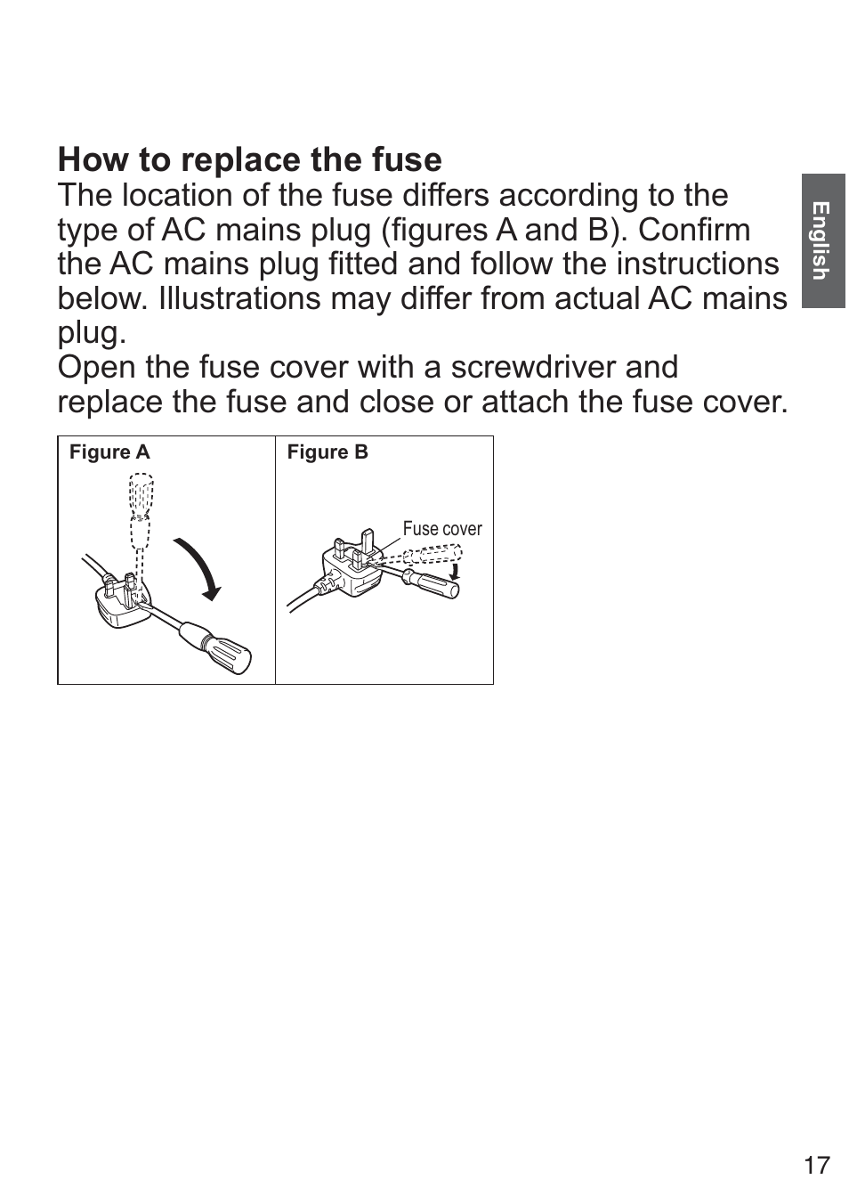 How to replace the fuse | Panasonic NCZK1VXE User Manual | Page 17 / 128