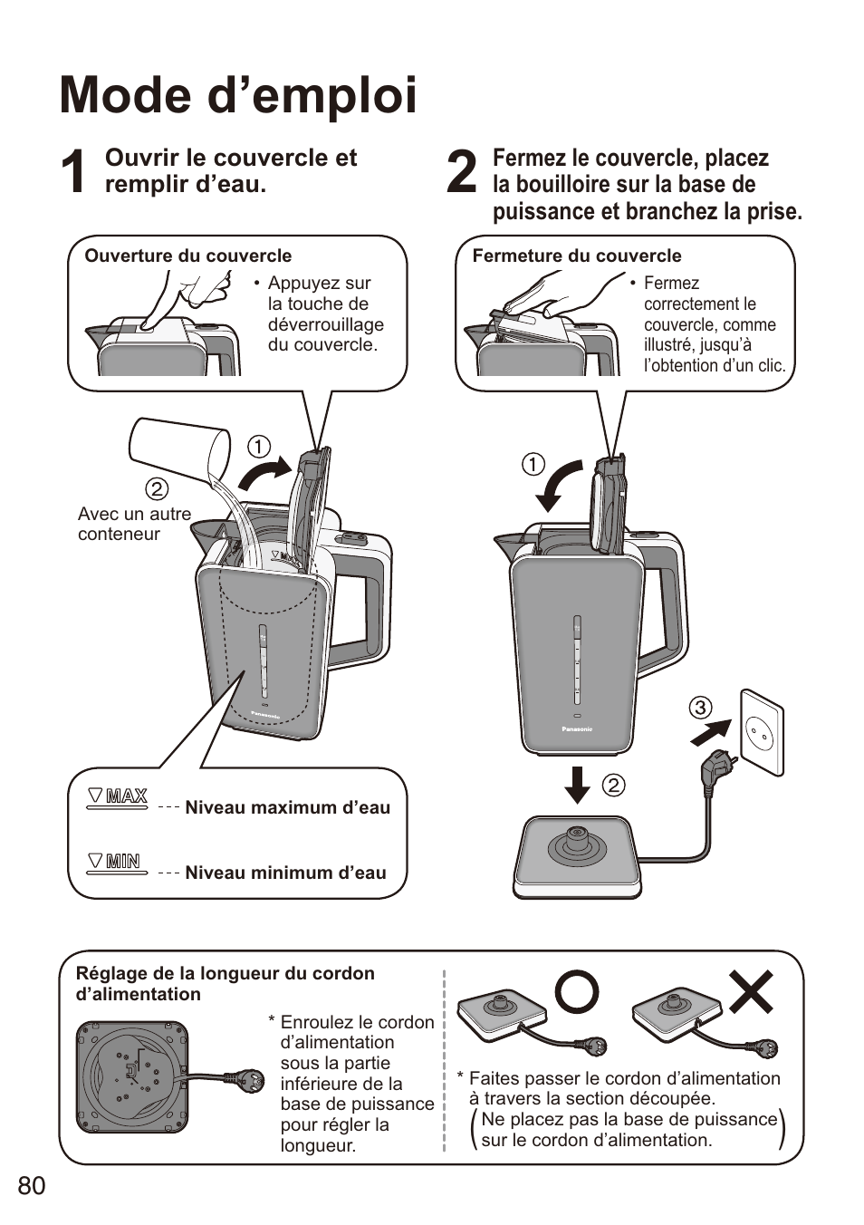 Mode d’emploi | Panasonic NCZK1VXE User Manual | Page 80 / 128