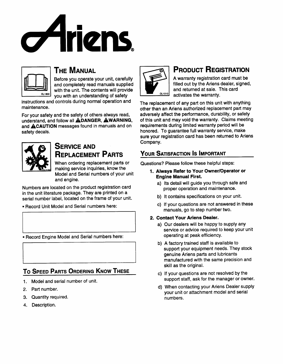 94ien | Ariens SNO-THRO 009-SS522E User Manual | Page 2 / 14