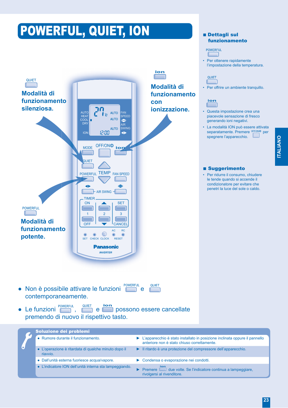 Powerful, quiet, ion | Panasonic CUE18EKEA User Manual | Page 7 / 12