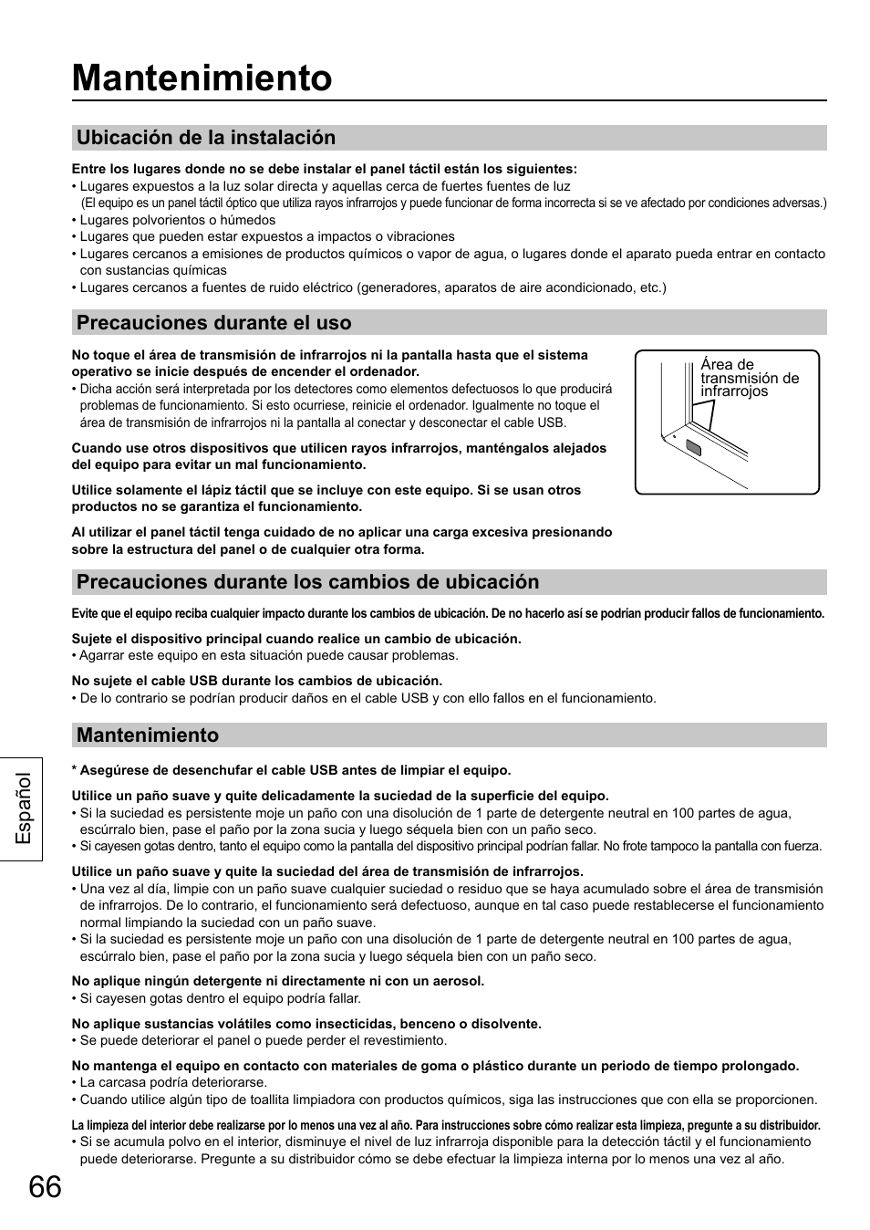 Mantenimiento | Panasonic TYTP65P30K User Manual | Page 66 / 108