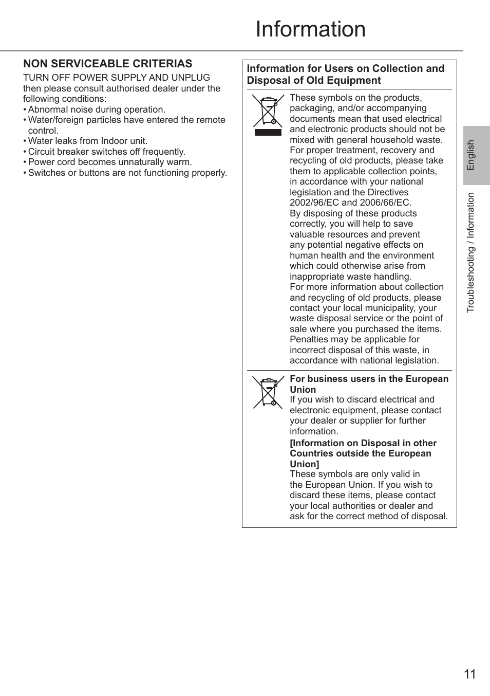 Information | Panasonic CSE9PKEA User Manual | Page 11 / 92
