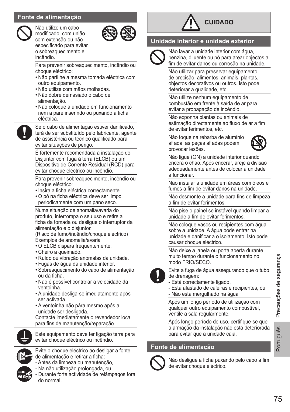 Panasonic CSE9PKEA User Manual | Page 75 / 92
