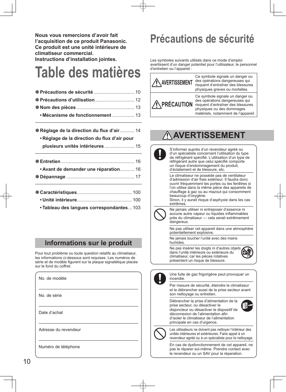 Panasonic S106MF2E5A User Manual | Page 10 / 108