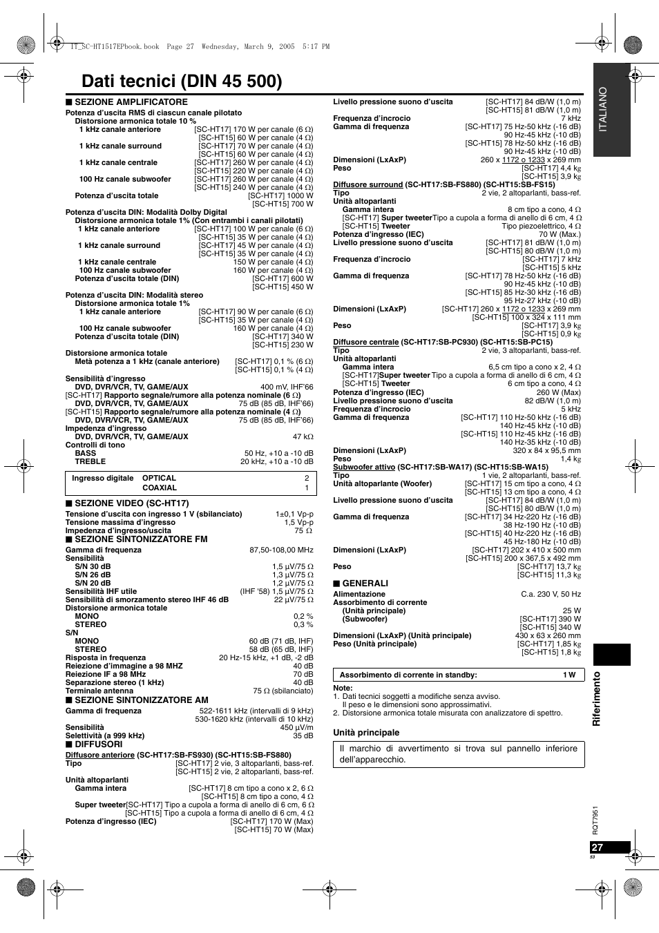 Panasonic SCHT17 User Manual | Page 53 / 80