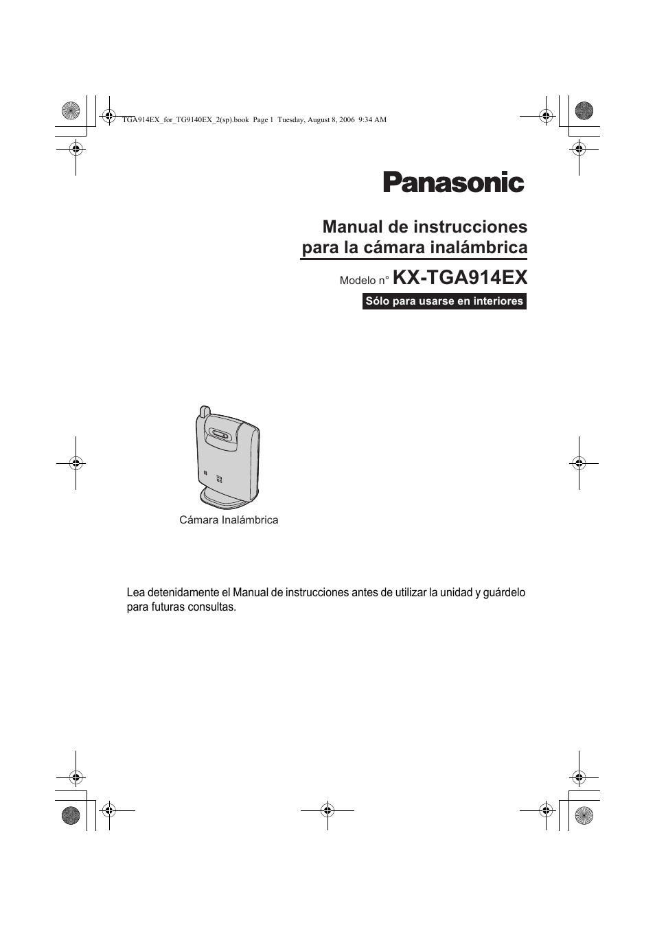 Kx-tga914ex, Manual de instrucciones para la cámara inalámbrica | Panasonic KXTG9140EX User Manual | Page 21 / 60