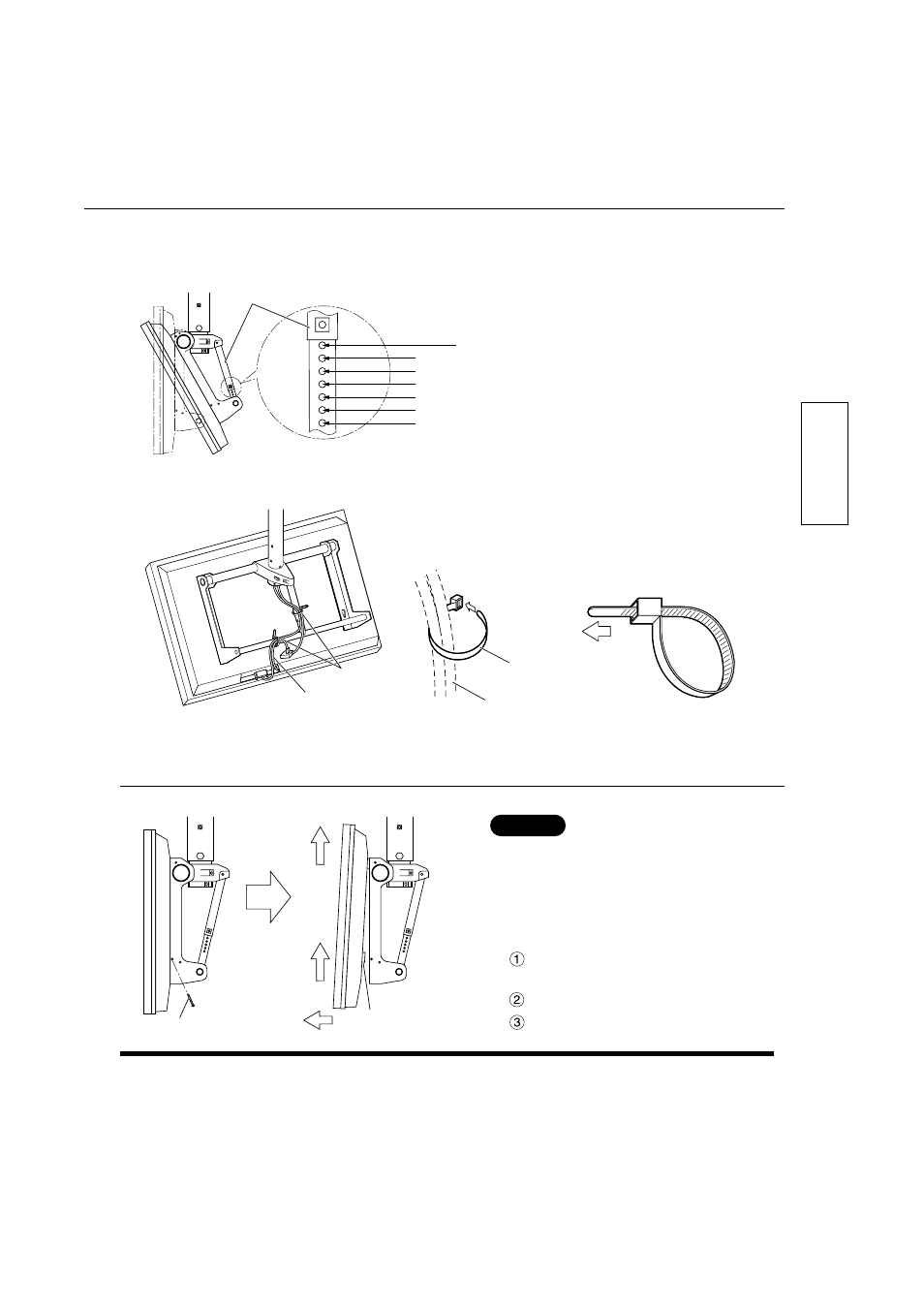 Verwijderen van de display, Maak de kabels vast, Stel de hoek van de plafondbevestiging af | Matsushita electric industrial co., ltd, Nederlands | Panasonic TYST05S User Manual | Page 19 / 52