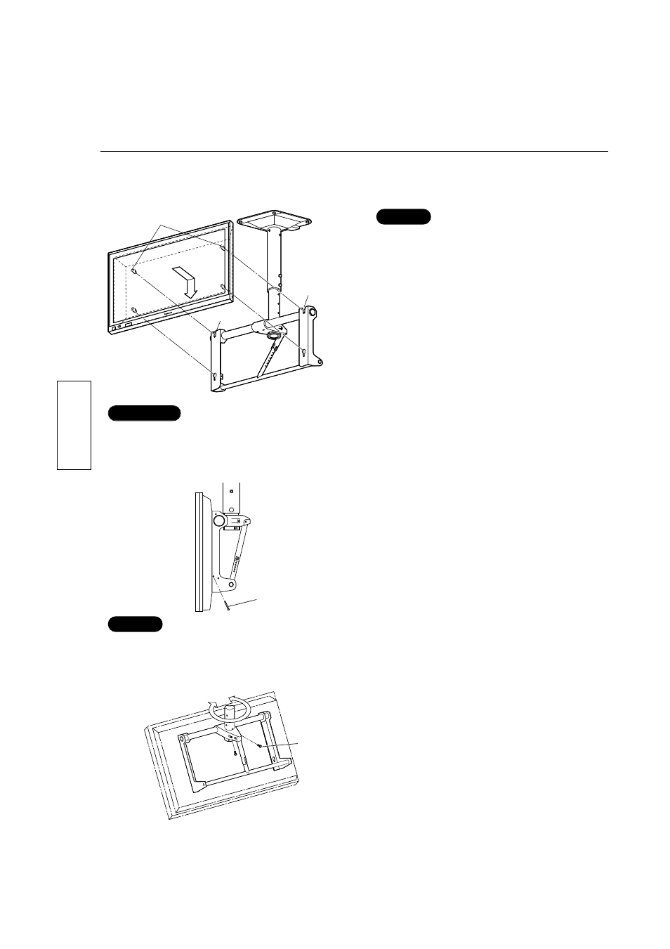 Procedura di installazione, Montare lo schermo nell’unità a soffitto, Fissare lo schermo | Regolare l’orientamento dell’unità a soffitto | Panasonic TYST05S User Manual | Page 24 / 52