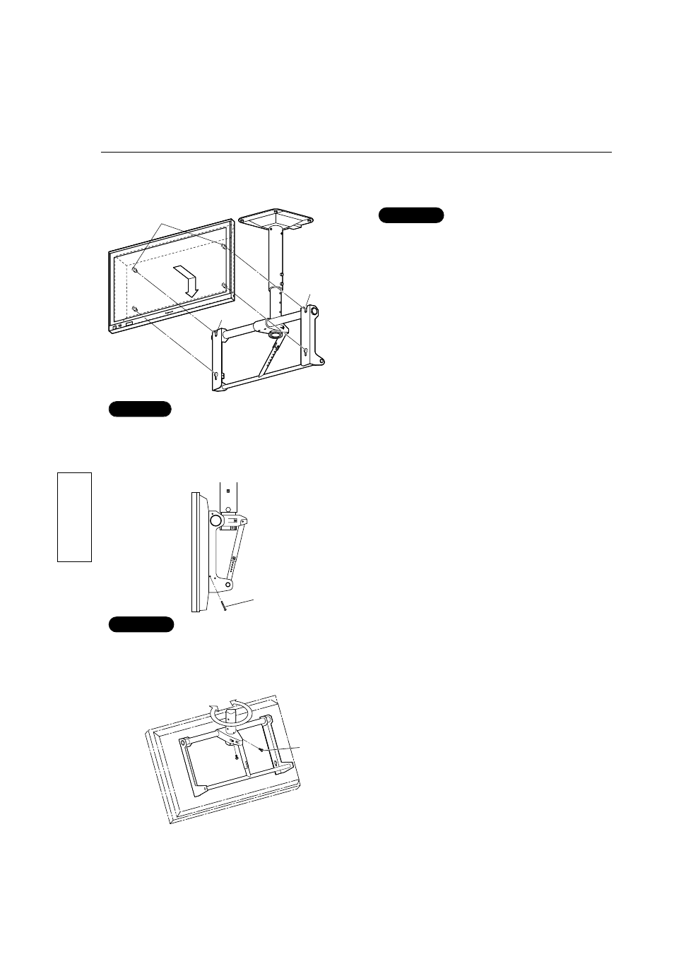 Méthode d’installation, Posez l’écran sur le support plafond, Assurez la fixation de l’écran | Réglez l’orientation du support plafond | Panasonic TYST05S User Manual | Page 30 / 52