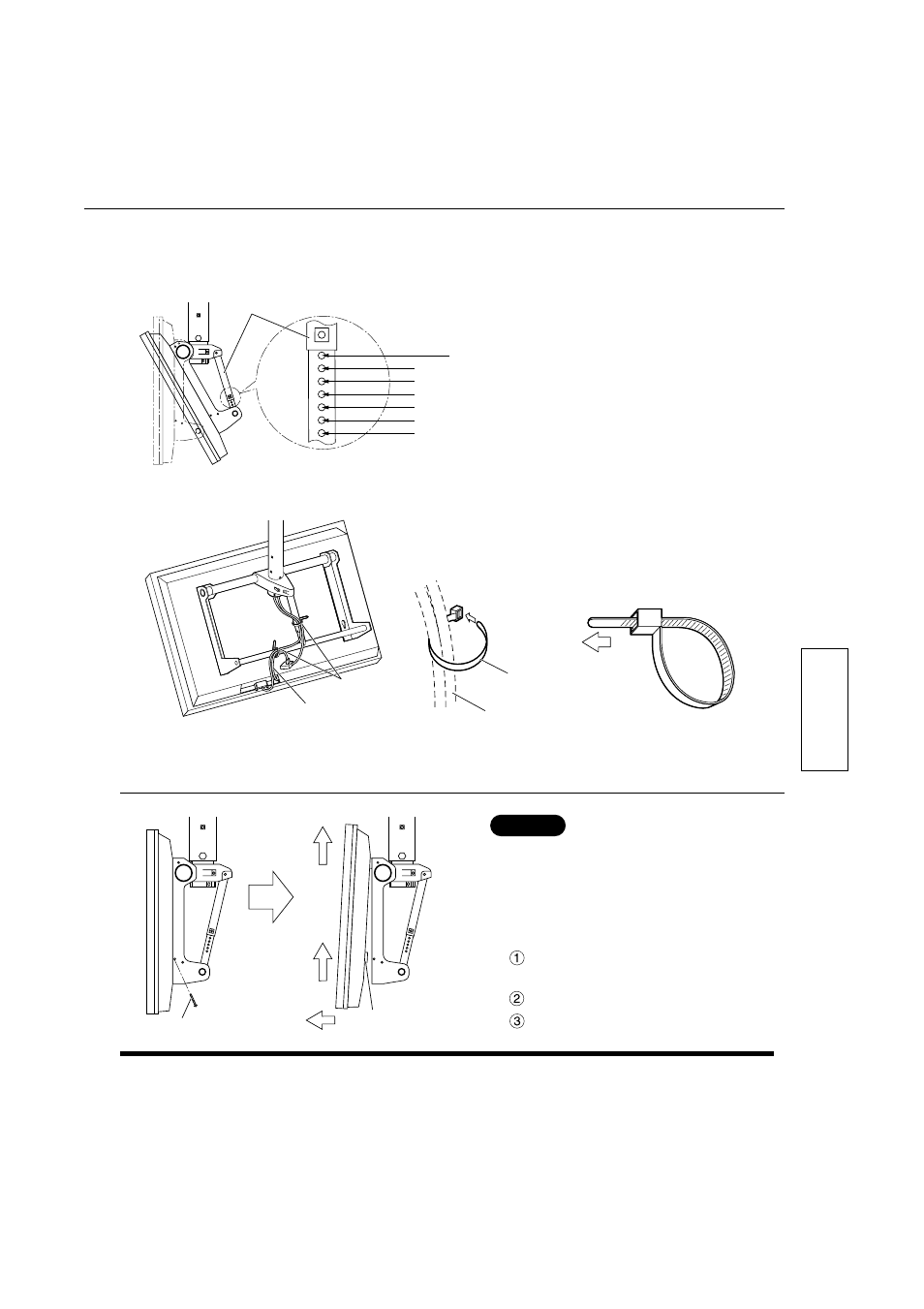 Dépose de l’écran, Rassemblez les câbles, Réglez l’inclinaison de l’écran | Matsushita electric industrial co., ltd, Fran ç ais | Panasonic TYST05S User Manual | Page 31 / 52
