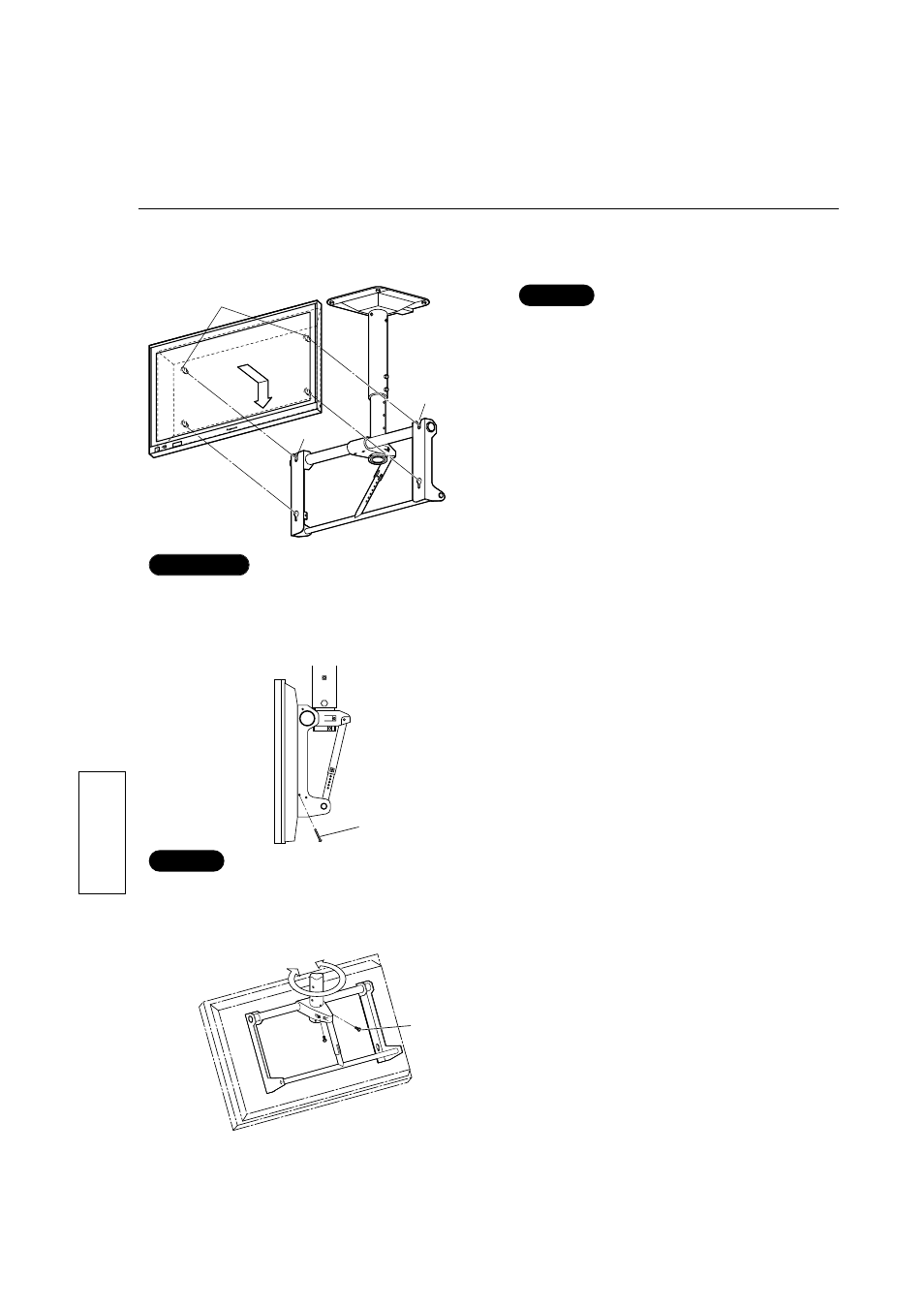 Procedimiento de instalación, Monte la pantalla en la unidad de techo, Fije la pantalla | Ajuste la dirección de la unidad de techo | Panasonic TYST05S User Manual | Page 36 / 52