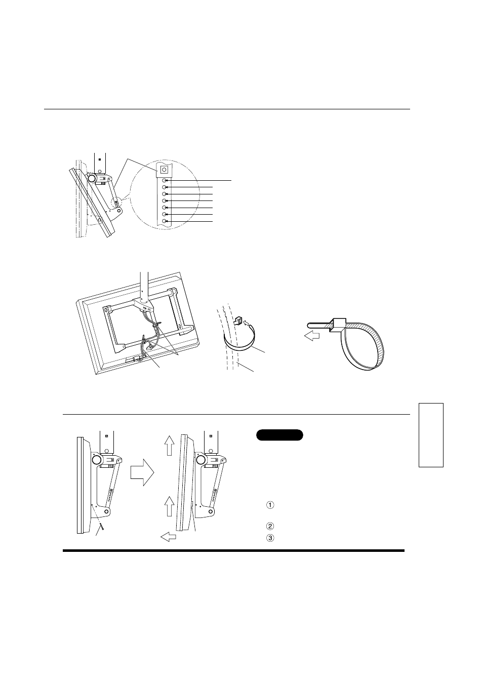 Retirada de la pantalla, Reúna los cables, Ajuste el ángulo de la unidad de techo | Matsushita electric industrial co., ltd, Espa ñ ol | Panasonic TYST05S User Manual | Page 37 / 52