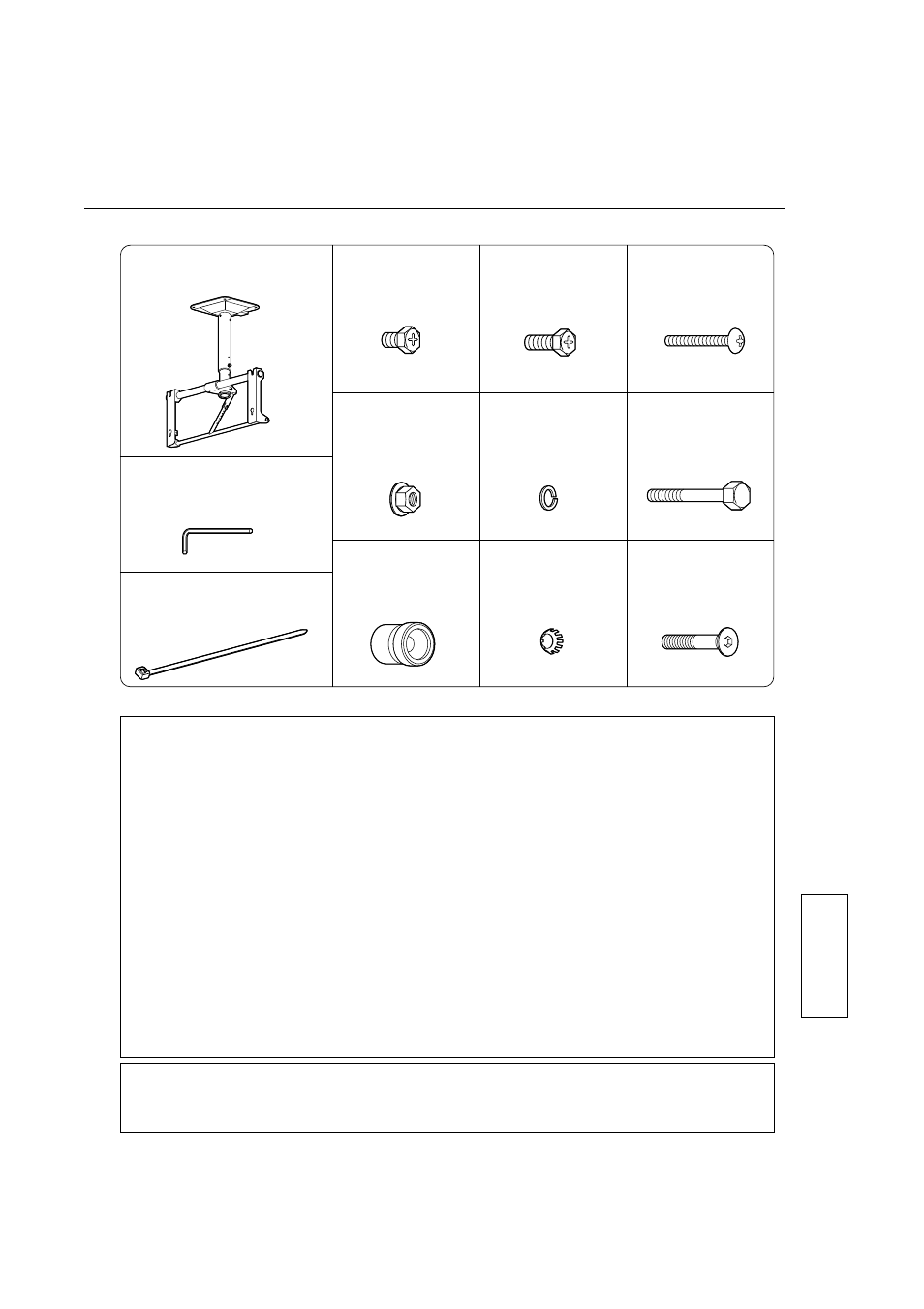 Beståndsdelar, Att observera vid montering | Panasonic TYST05S User Manual | Page 39 / 52