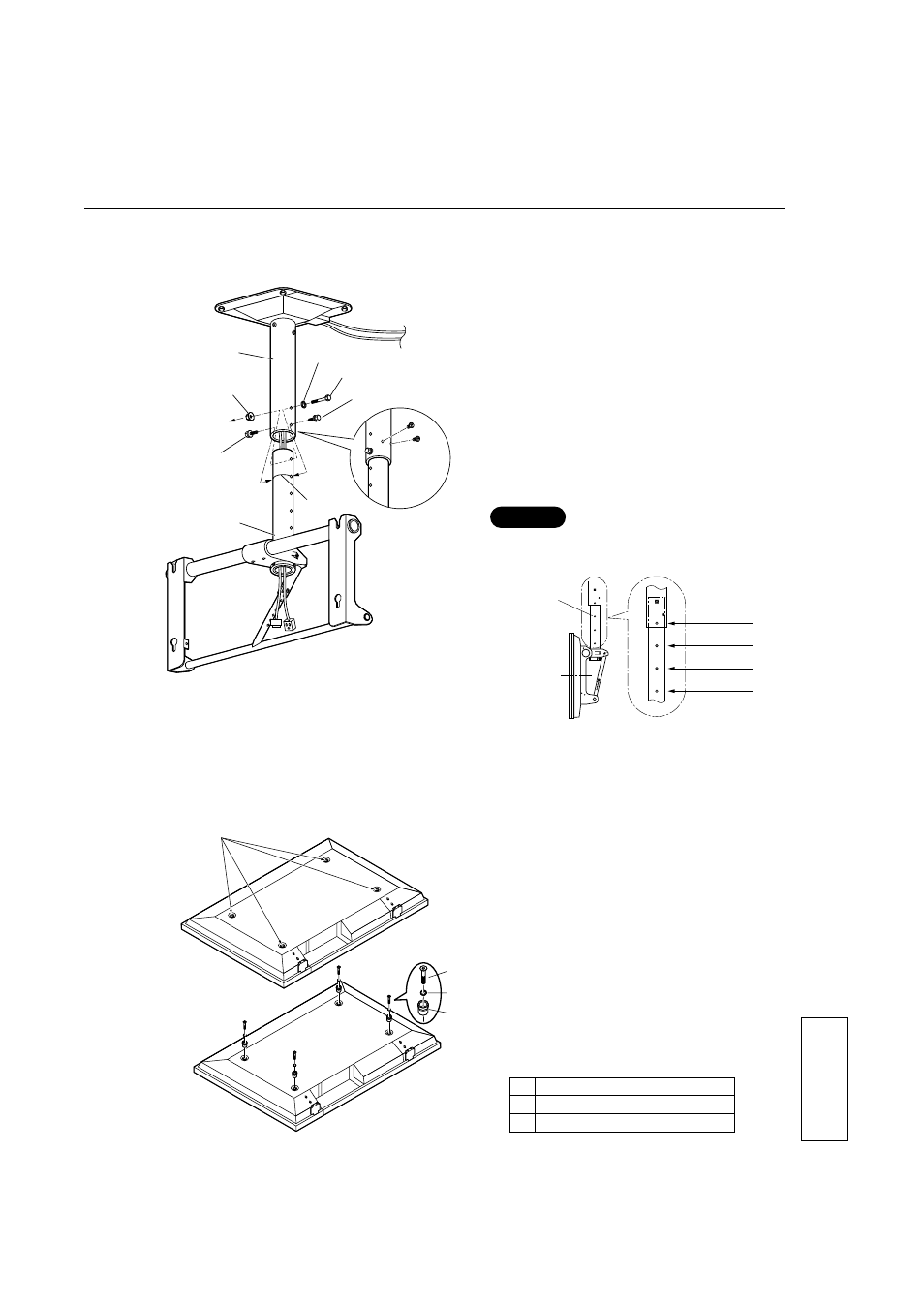 Påsæt loftophænget (nedre sektion), Klargør skærmen, Dansk | Panasonic TYST05S User Manual | Page 47 / 52