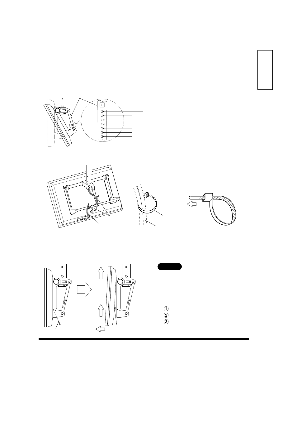 Removing the display, Gather the cables, Adjust the ceiling unit's angle | Matsushita electric industrial co., ltd, English | Panasonic TYST05S User Manual | Page 7 / 52