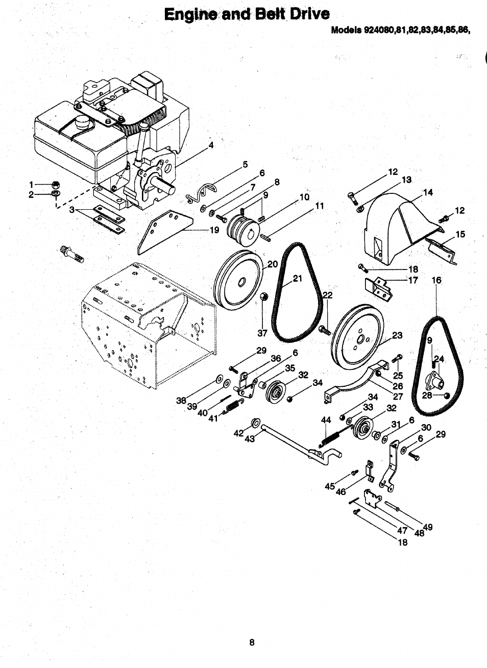 Engttw and belt drive | Ariens Sno-Thro PM-24-93 User Manual | Page 10 / 28