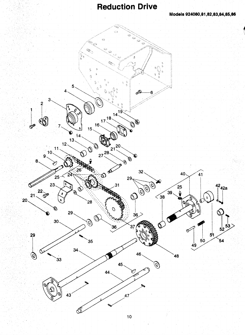 Reduction drive | Ariens Sno-Thro PM-24-93 User Manual | Page 12 / 28