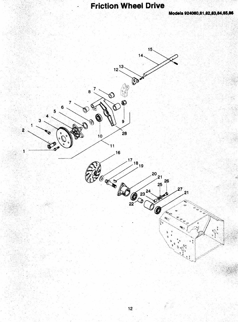 Friction wheel drive | Ariens Sno-Thro PM-24-93 User Manual | Page 14 / 28