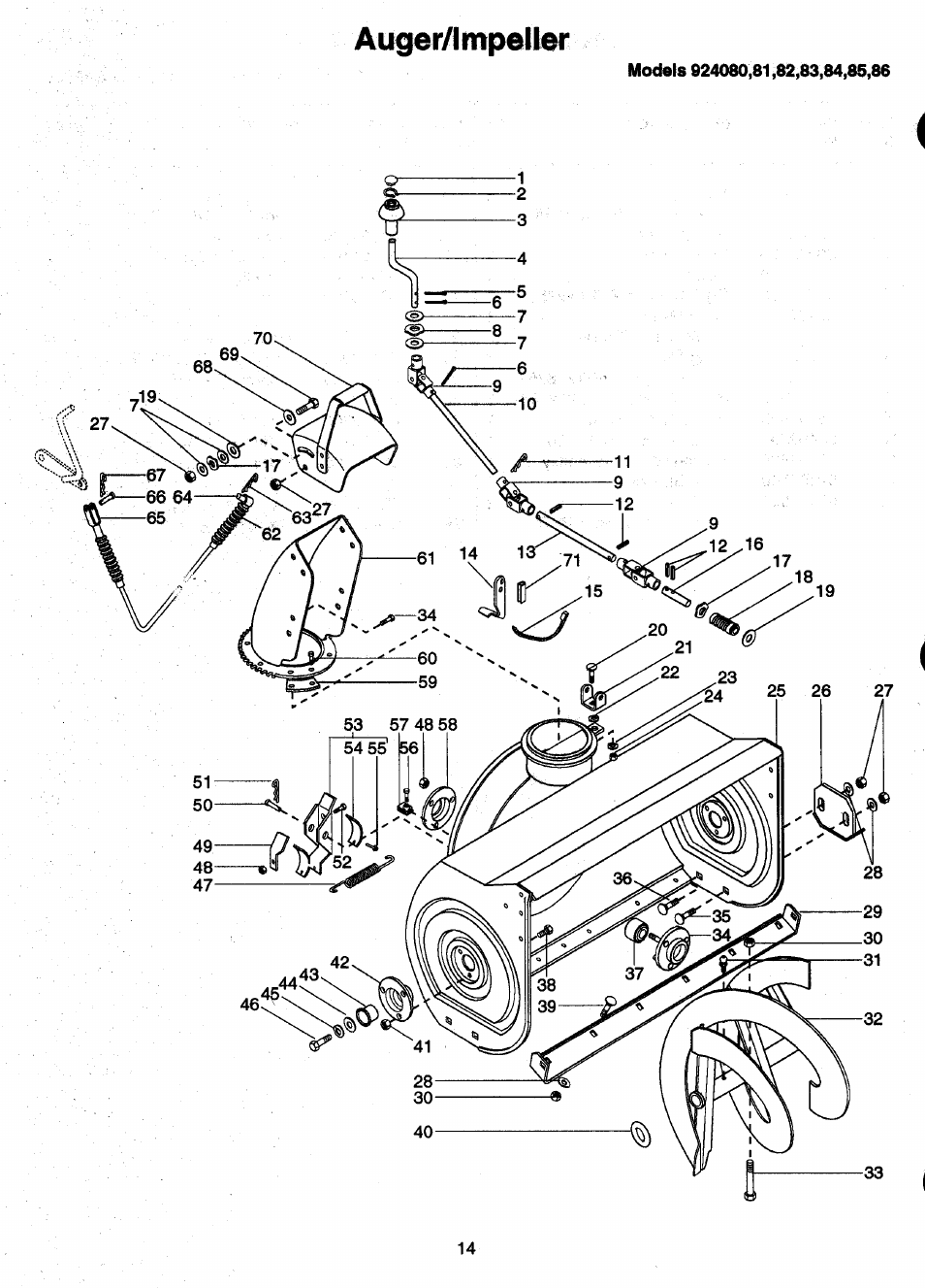 Auger/impelier | Ariens Sno-Thro PM-24-93 User Manual | Page 16 / 28