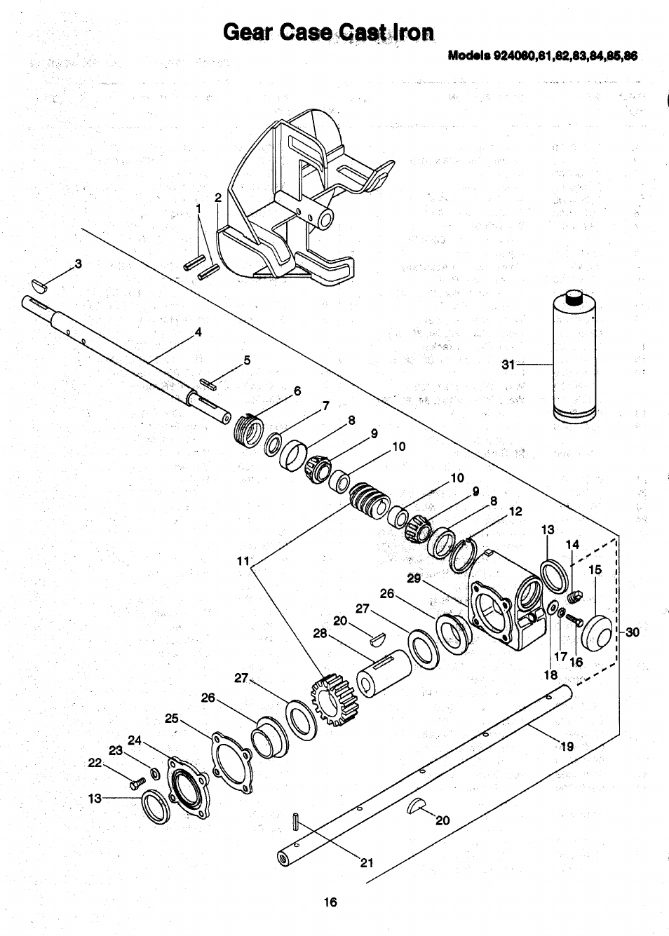 Gear ca^ gast iron | Ariens Sno-Thro PM-24-93 User Manual | Page 18 / 28