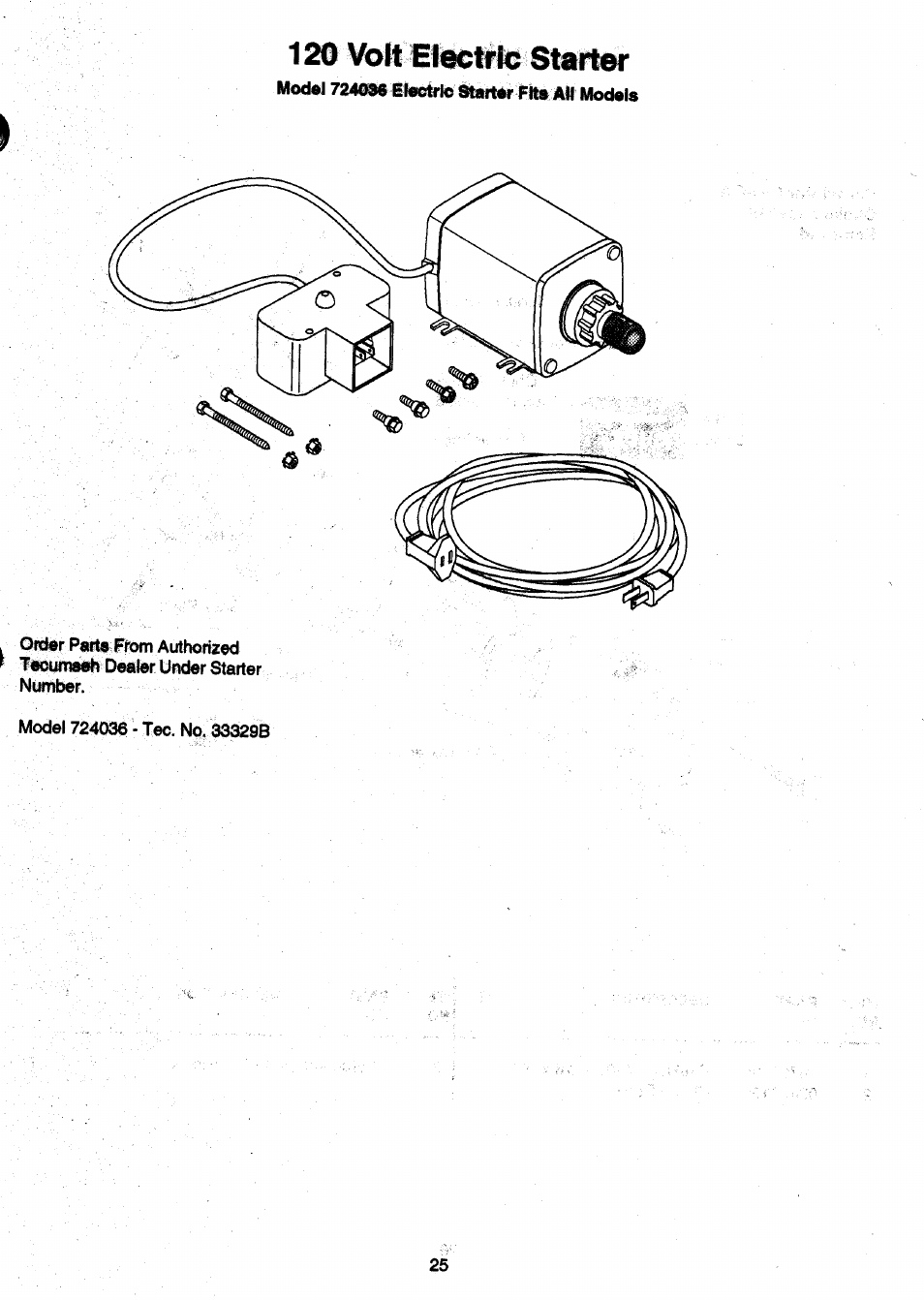 120 volt electric starter | Ariens Sno-Thro PM-24-93 User Manual | Page 26 / 28