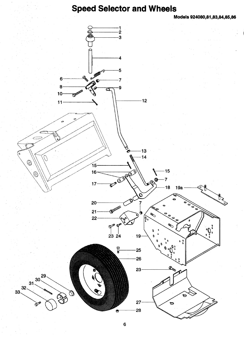 Speed selector and wheels | Ariens Sno-Thro PM-24-93 User Manual | Page 8 / 28