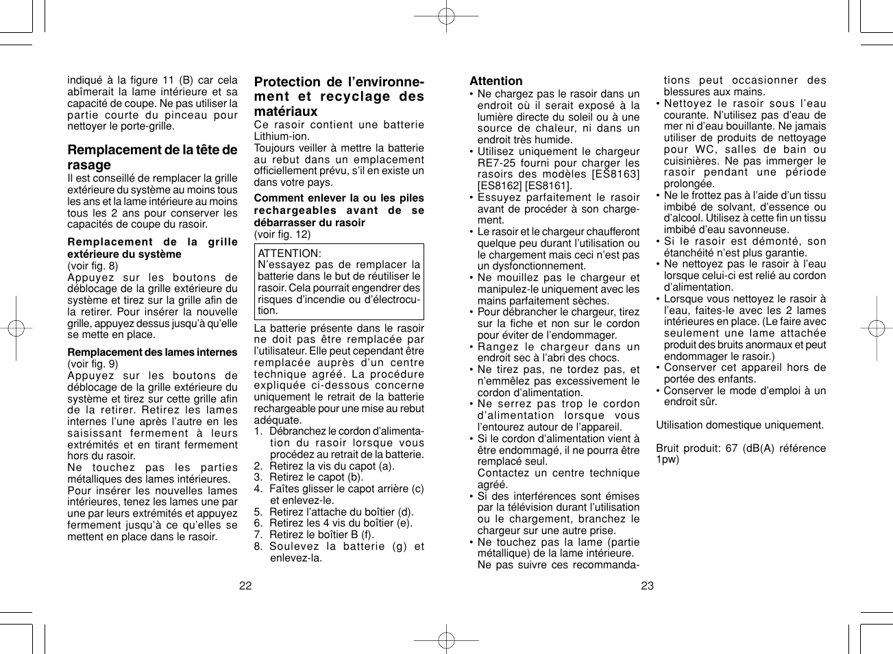 Panasonic ES8163 User Manual | Page 12 / 60