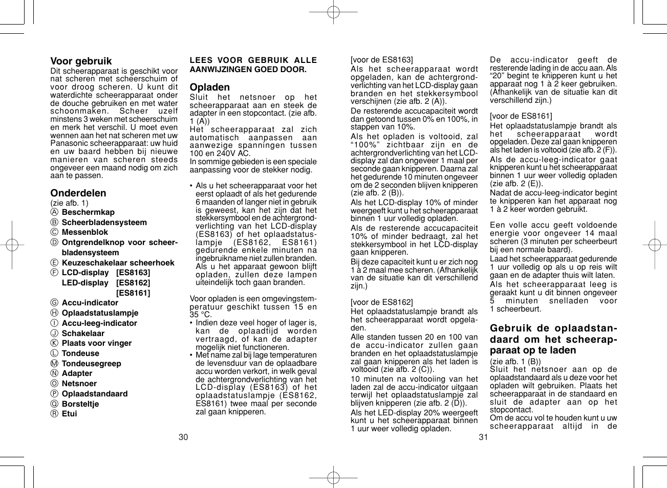 Panasonic ES8163 User Manual | Page 16 / 60