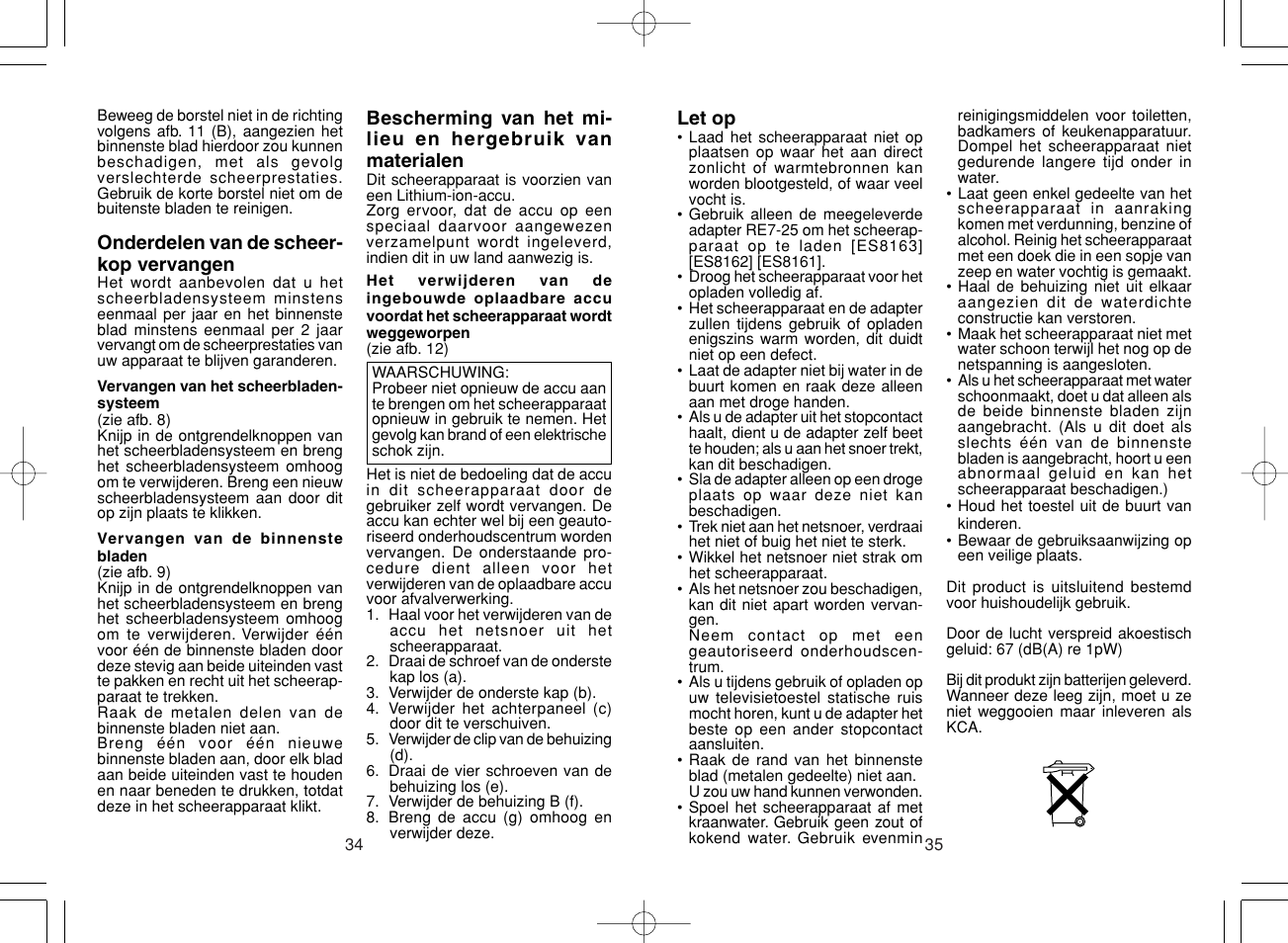 Panasonic ES8163 User Manual | Page 18 / 60