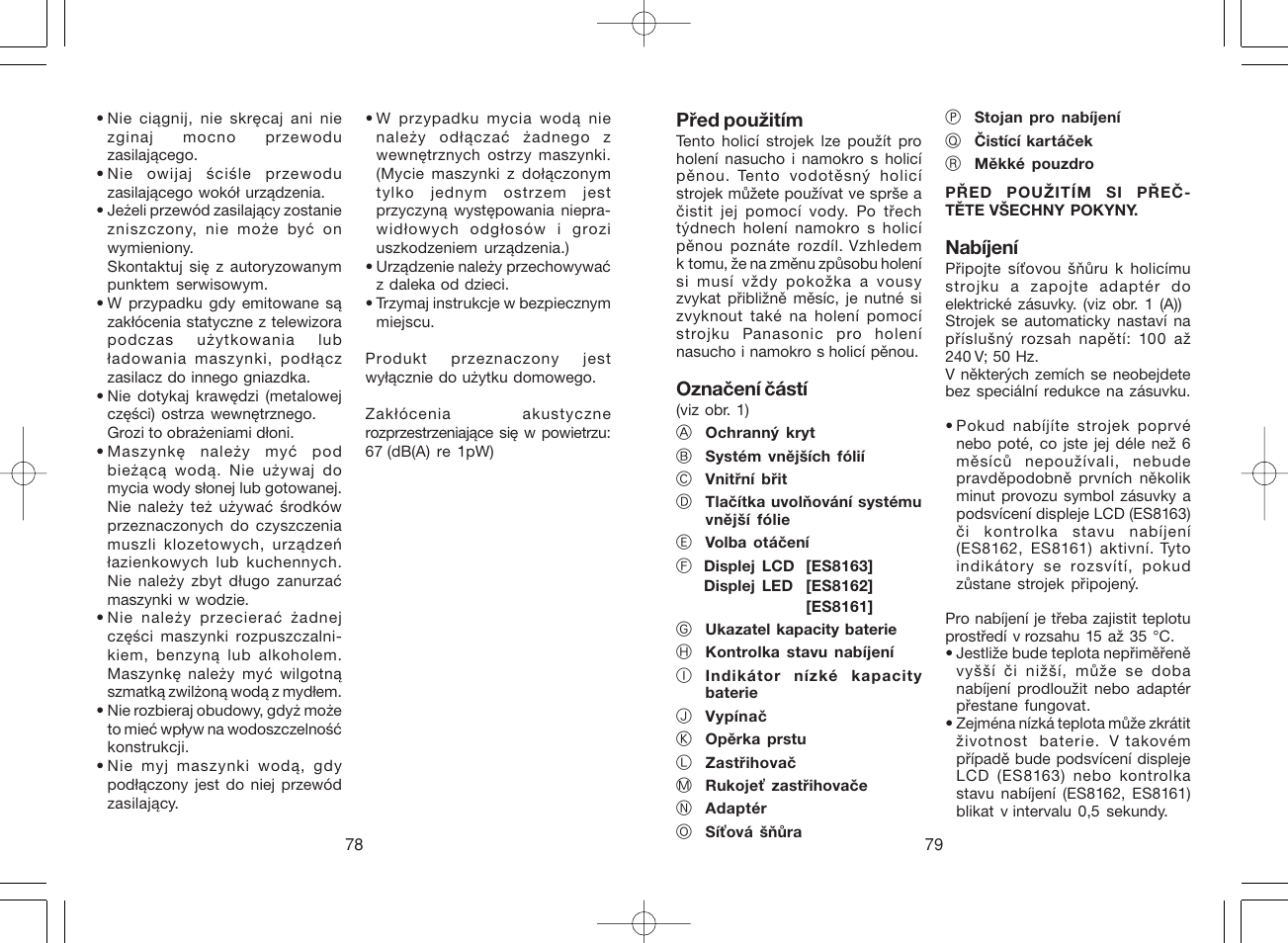 Panasonic ES8163 User Manual | Page 40 / 60