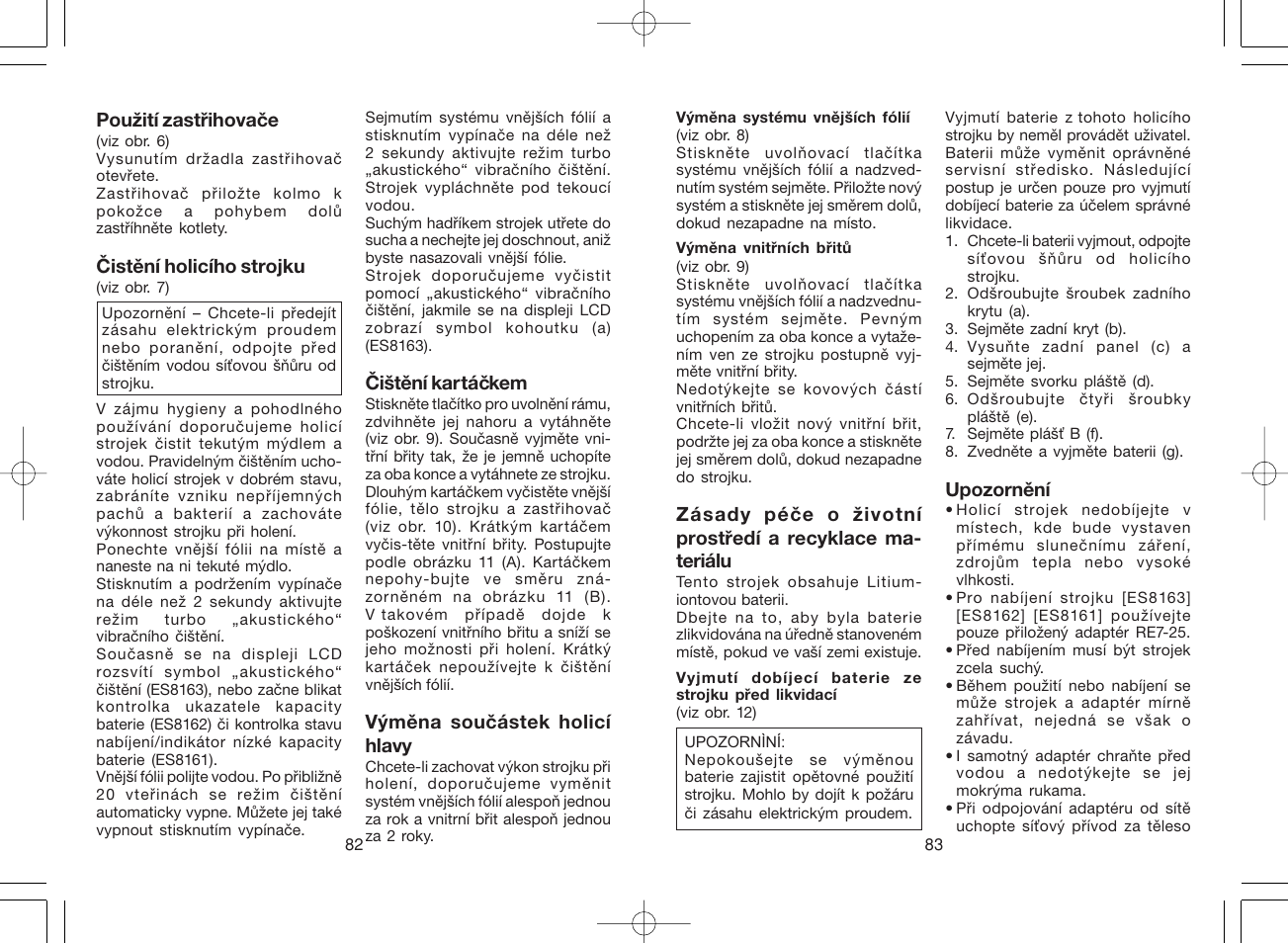 Panasonic ES8163 User Manual | Page 42 / 60