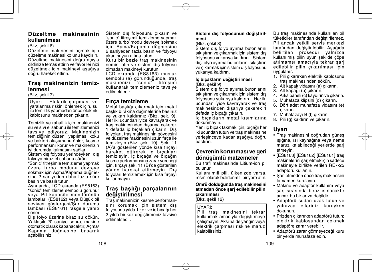 Panasonic ES8163 User Manual | Page 55 / 60