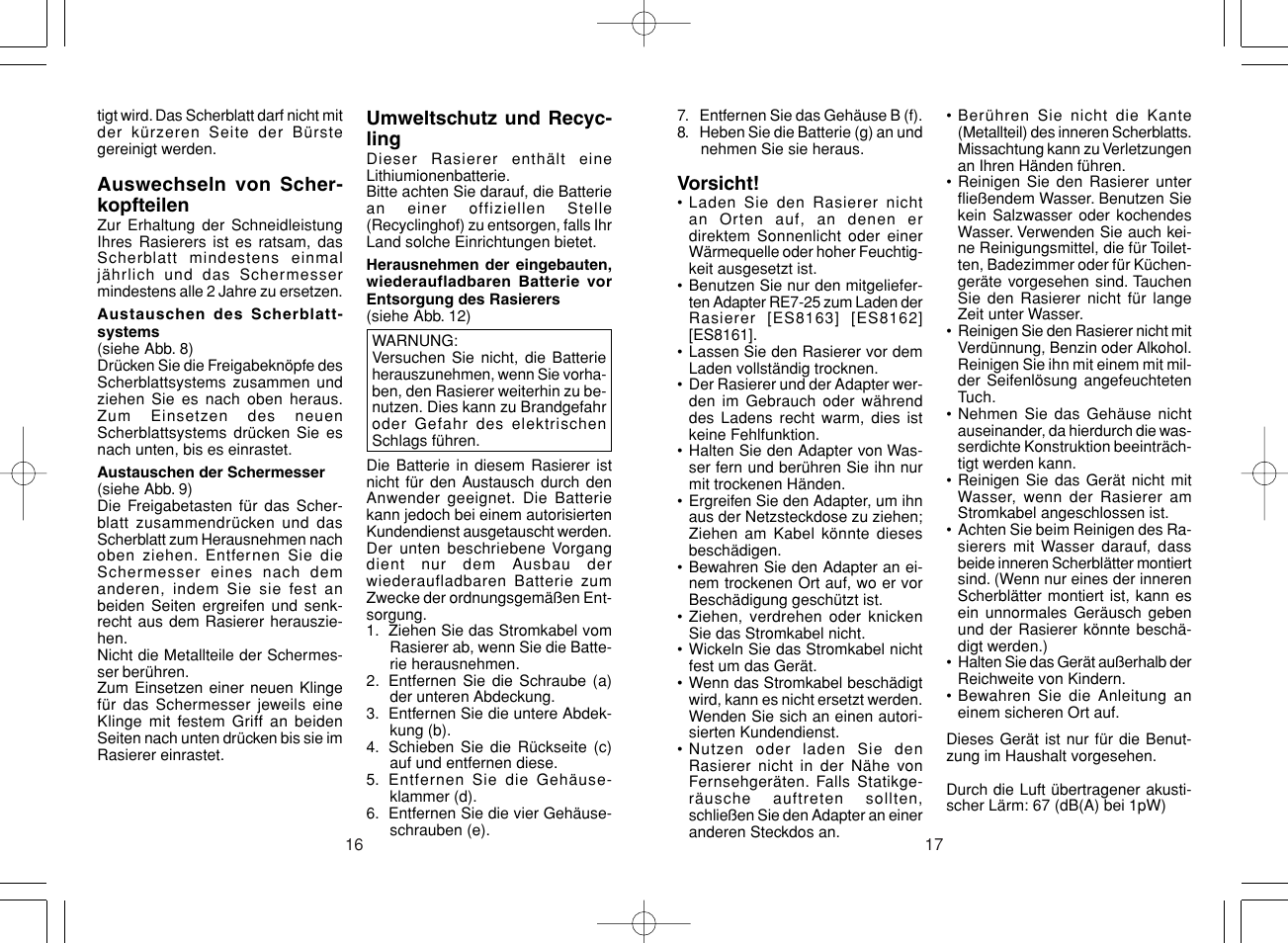 Panasonic ES8163 User Manual | Page 9 / 60