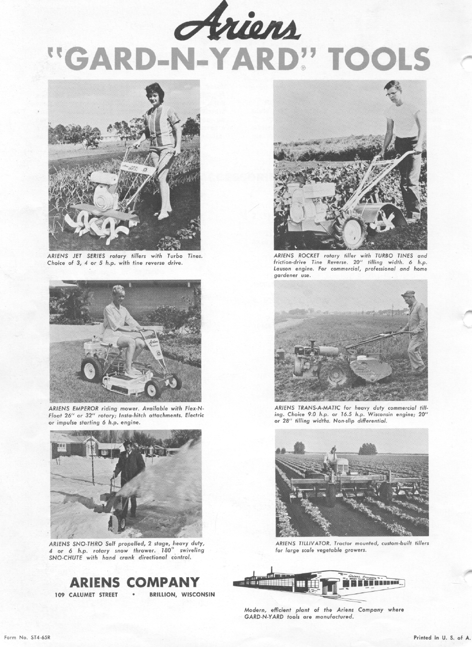 Gard-n-yard!’ tools, Avuttaîl, Ariens company | Ariens Sno-Thro ST4-65R User Manual | Page 11 / 11