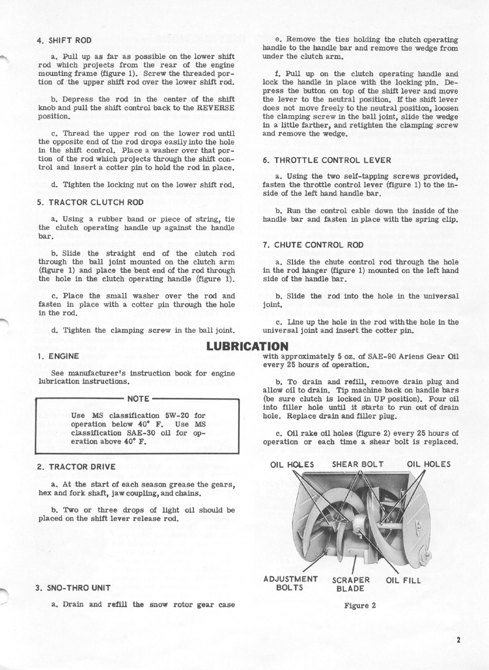 Lubrication | Ariens Sno-Thro ST4-65R User Manual | Page 3 / 11