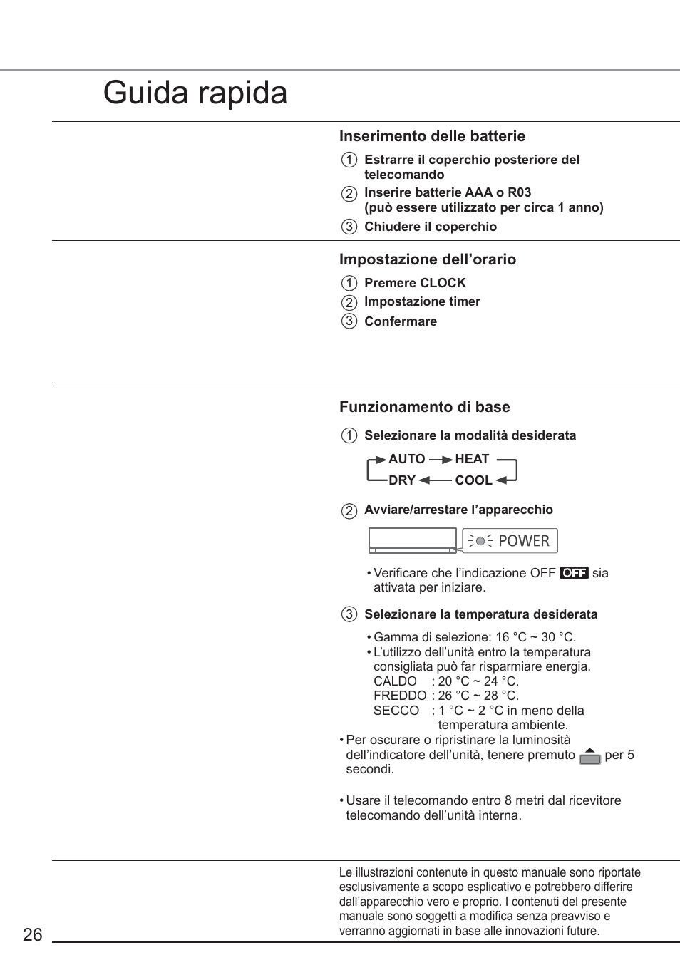 Guida rapida | Panasonic CURE18QKE User Manual | Page 26 / 52
