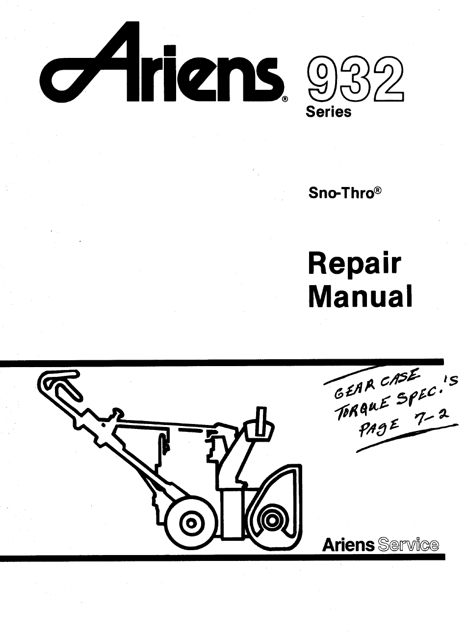 Ariens 932 Series User Manual | 61 pages